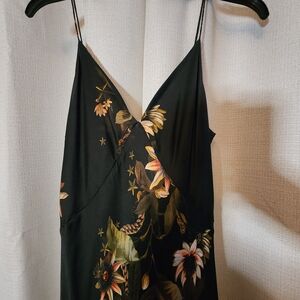 strapless open back dress Tan Pleated Satin Dress main image 1